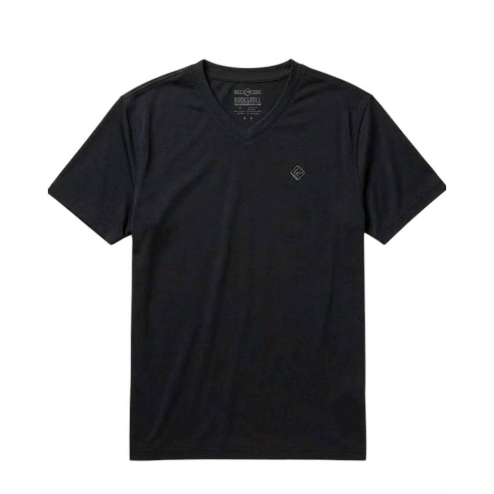 NEW ROCK & ROLL DENIM men's performance v-neck t-shirt in charcoal